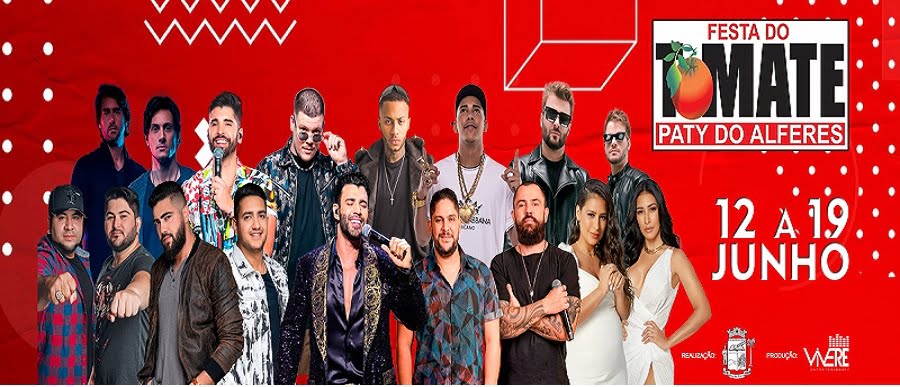 Veja os shows da Festa do Tomate que será realizada em Paty do Alferes