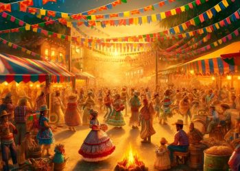 Festa Junina no Nordeste (imagem gerada por IA)