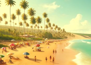Imagem faz referência às praias na região Nordeste do Brasil (Imagem gerada por IA)