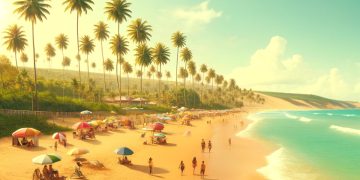 Imagem faz referência às praias na região Nordeste do Brasil (Imagem gerada por IA)