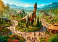 Parque dos Dinossauros (imagem gerada por IA)