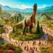 Parque dos Dinossauros (imagem gerada por IA)