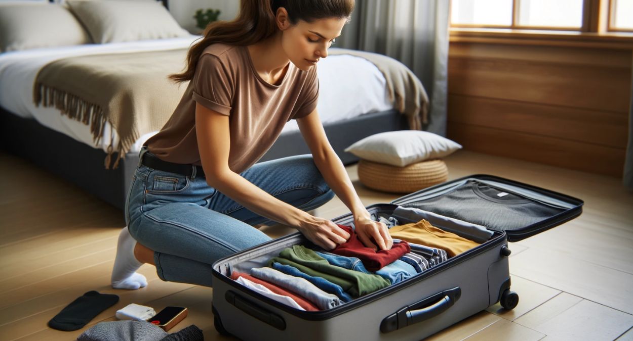 Arrumar mala (imagem gerada por IA)