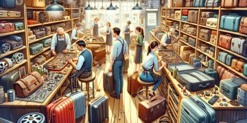 Onde consertar malas de viagem (imagem gerada por IA)