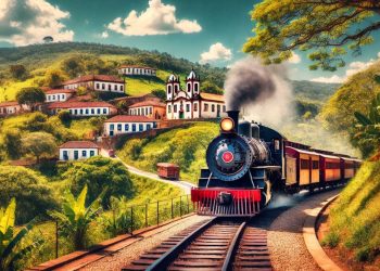 Passeio de trem (imagem gerada por IA)