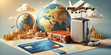 Paisagem realista com bilhete aéreo e mapa do mundo, ideal para turismo