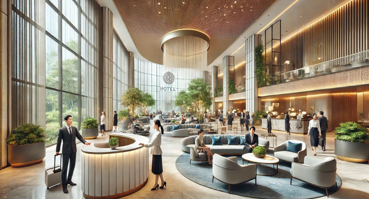 Rede de hotéis (imagem gerada por IA)