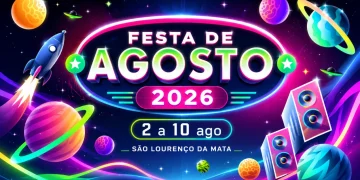 Festa de Agosto 2026: programação completa dos shows em São Lourenço da Mata