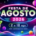 Festa de Agosto 2026: programação completa dos shows em São Lourenço da Mata