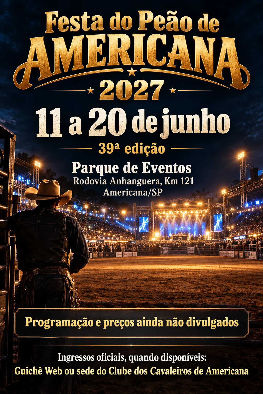 Festa do Peão de Americana 2027 (Imagem IA)