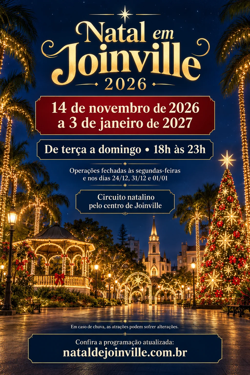 Natal em Joinville 2026 (Imagem IA)