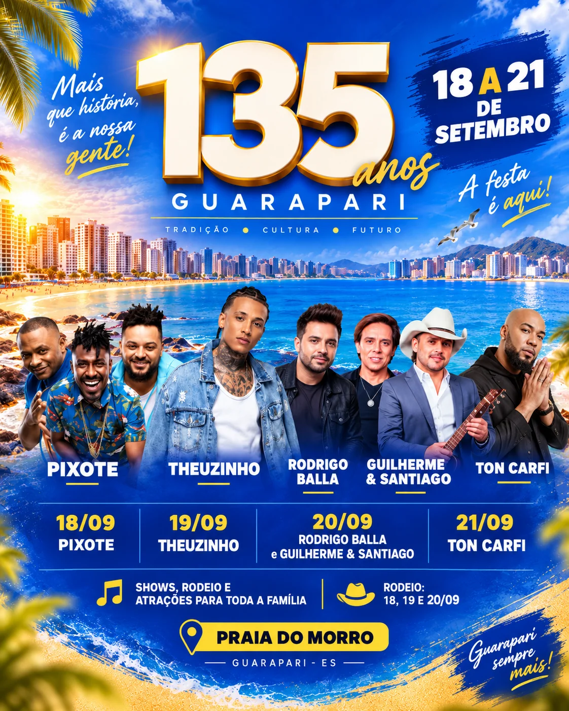 Guarapari comemora 135 Anos com diversos shows