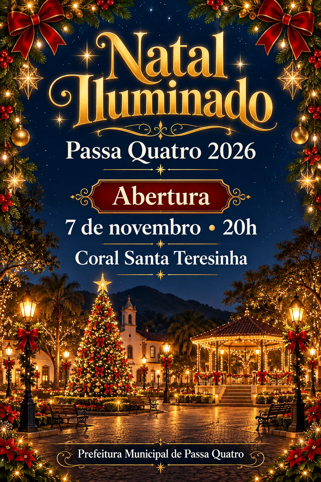 Natal Iluminado Passa Quatro 2026 (Imagem IA)