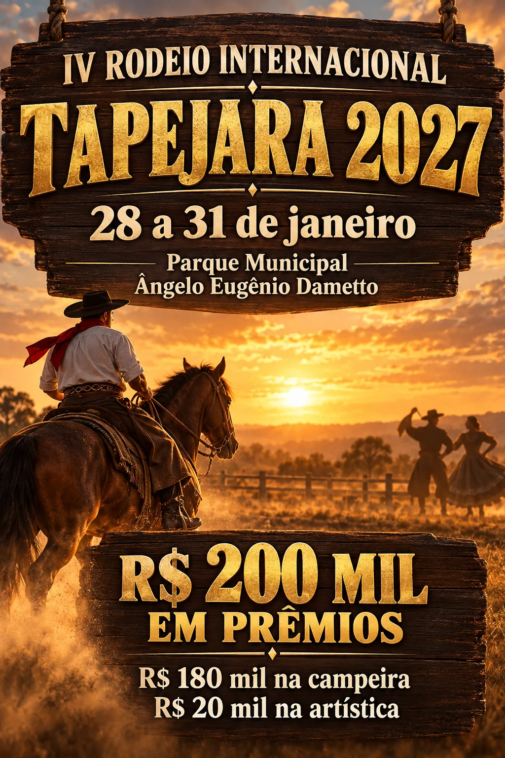 Rodeio Nacional Tapejara 2027 (Imagem IA)