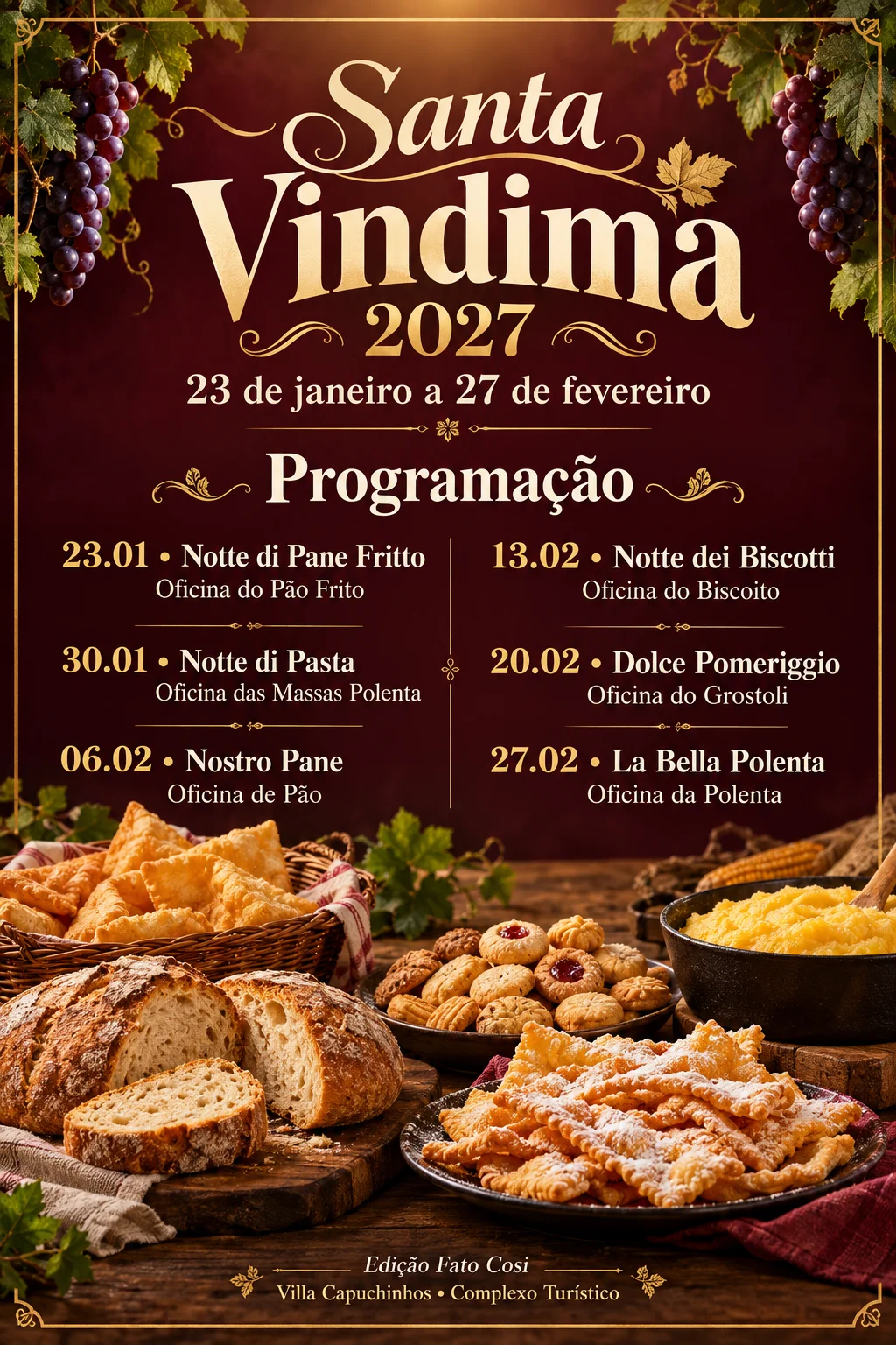 Programação Santa Vindima 2027 (Imagem IA)