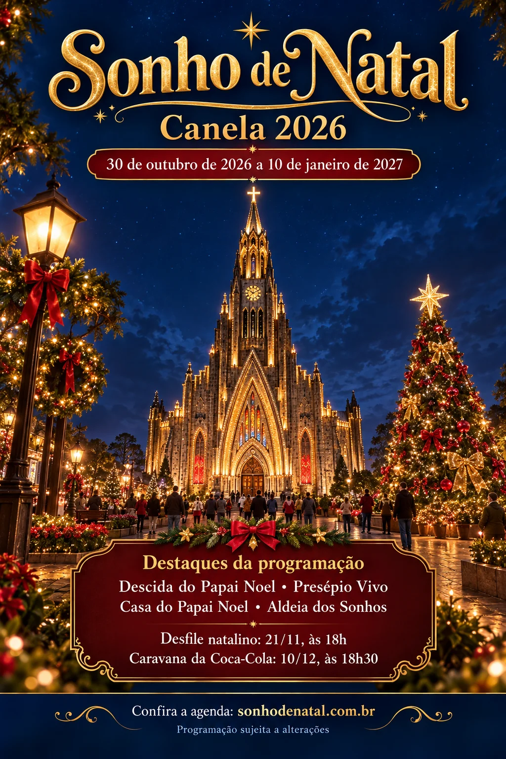 Sonho de Natal Canela 2026 (imagem IA)